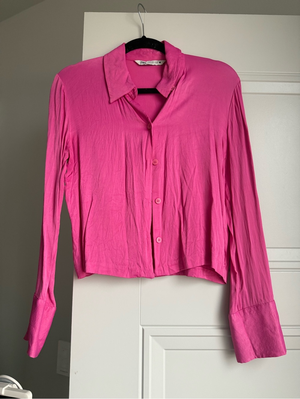 Zara Hot Pink Button-Front Women’s Shirt
